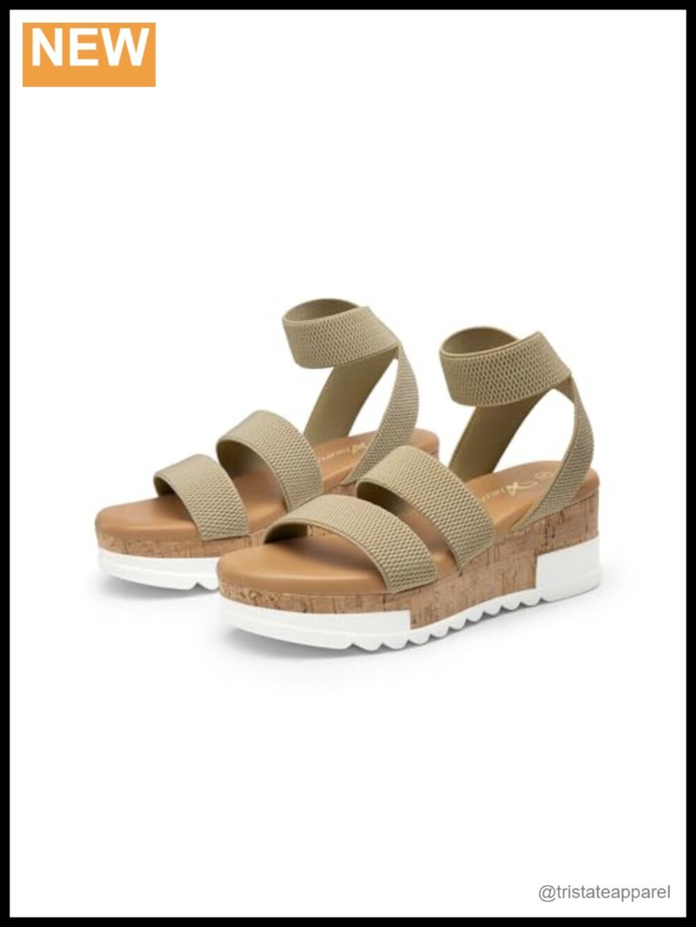 Athlefit Platform Wedge Sandals Open Toe Strappy Cork Comfort